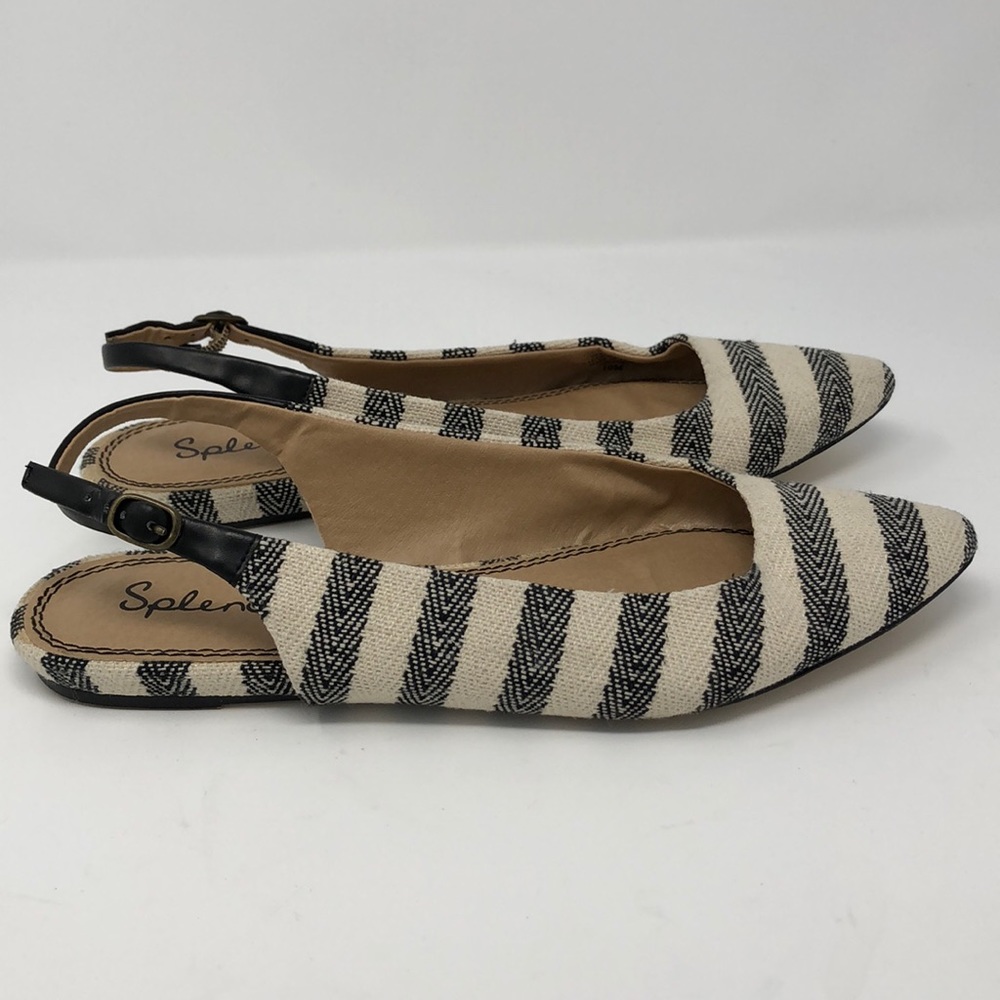 Splendid Canvas Striped Slingback Pointed Flats
